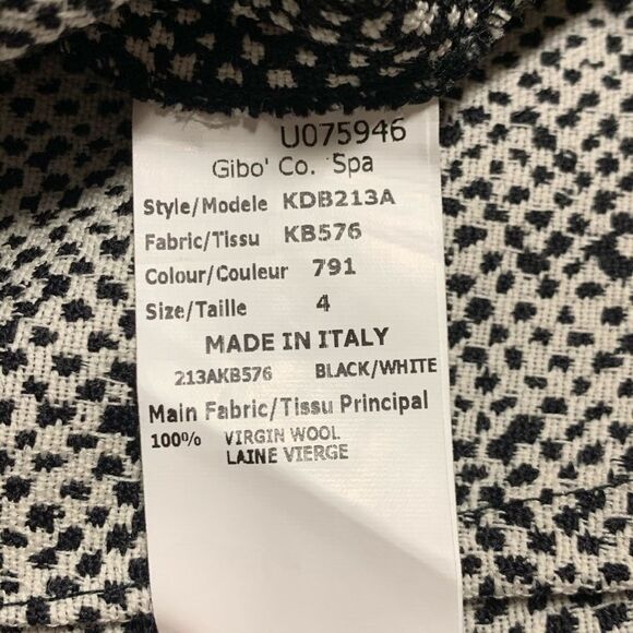 Michael Kors Collection Italy Black White Textured Wool Mid Rise Straight Pant 4 - Picture 6 of 11